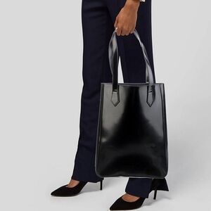 Givenchy Black Faux Patent Leather Tote Bag